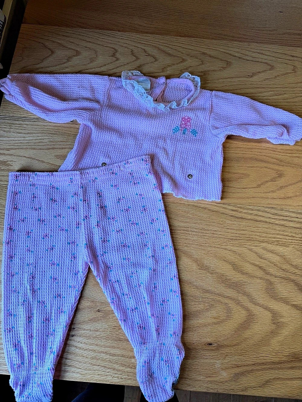 Carter's Vintage Baby Footie Set Floral Pink Baby 9-12M
